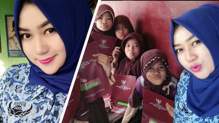 Guru Cantik Berhijab Ini Bikin Netizen Heboh, Banyak yang Ingin Jadi Muridnya!